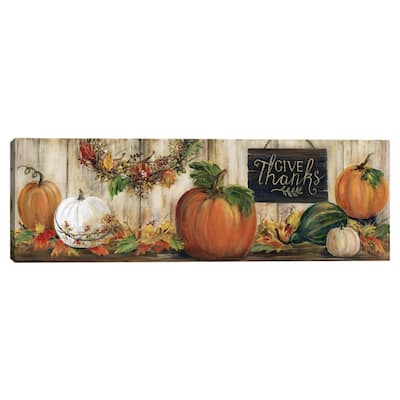 Give Thanks Pumpkins by Marilyn Dunlap Canvas Art Print