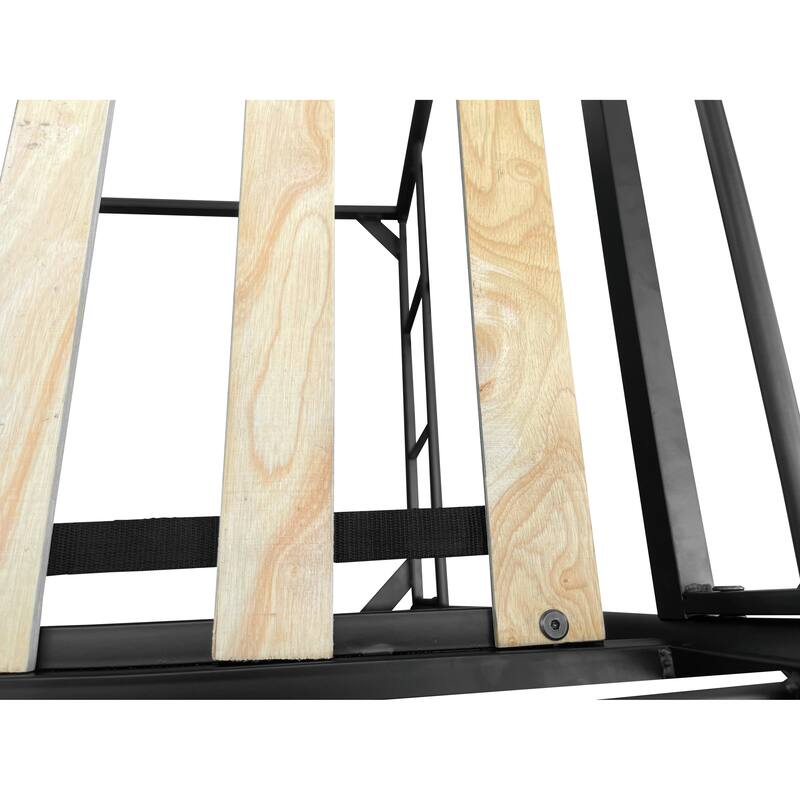 Convertible Twin over Twin Bunk Bed with Guardrails, Steel and MDF Construction, Black