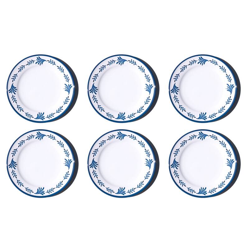 Abode Homewares Medallion Flower NewWave Melamine Dinner Plate - Blue - 10.5" - Set of 6 - Blue