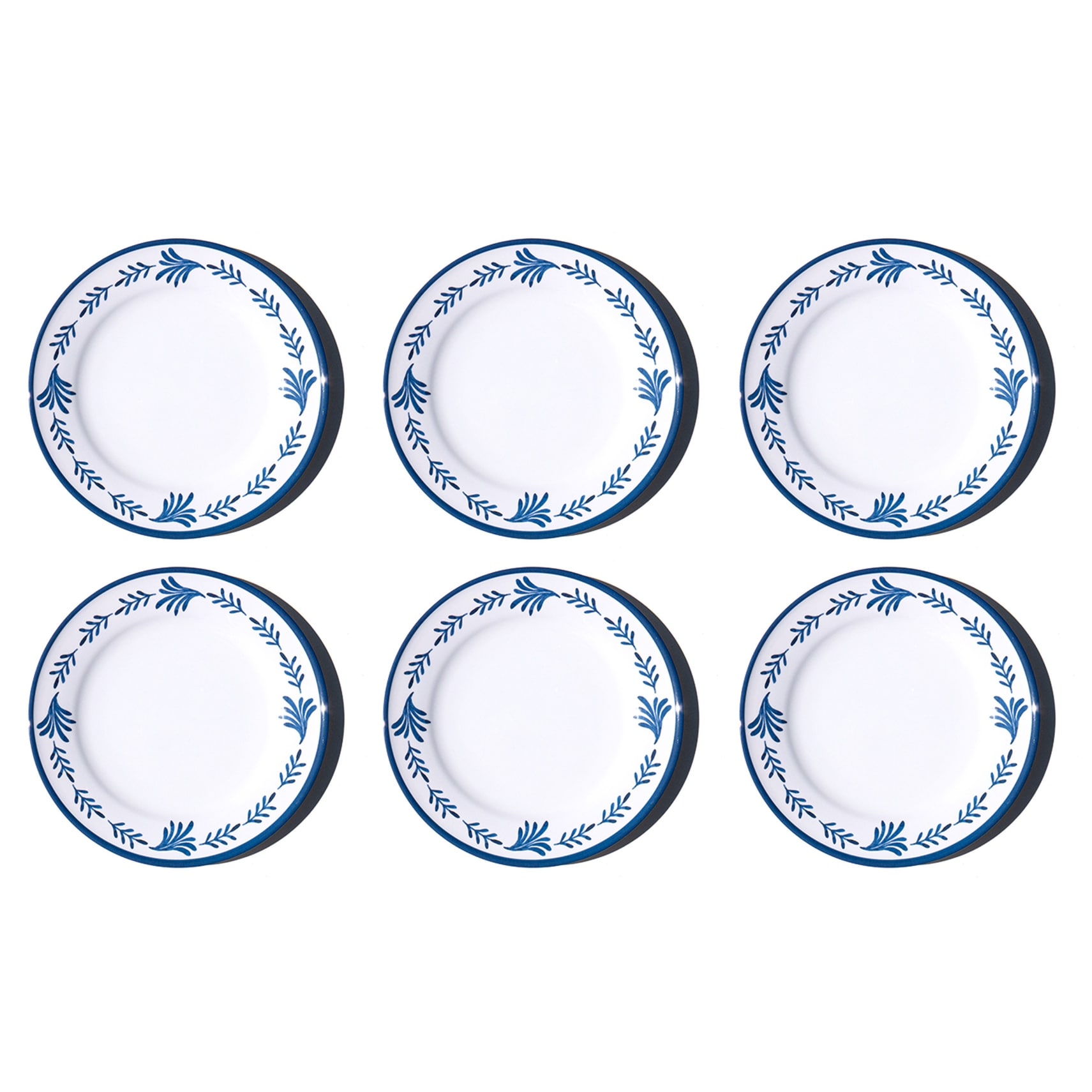 Abode Homewares Medallion Flower NewWave Melamine Dinner Plate - Blue - 10.5" - Set of 6