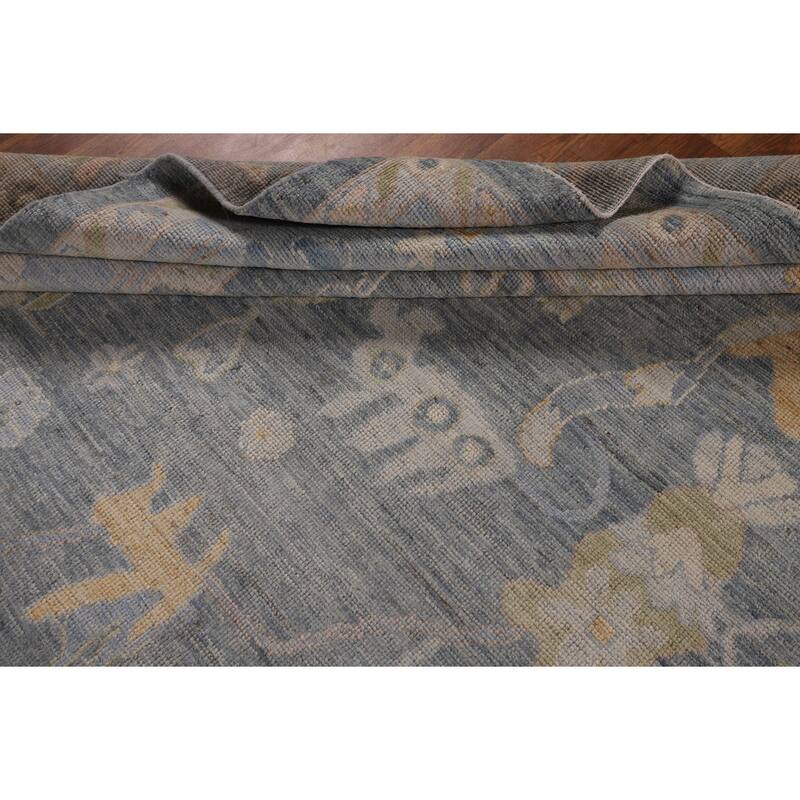 Grays & Blues Oushak Vegetable Dye Area Rug Handmade Wool Carpet - 9'2"x 12'0"