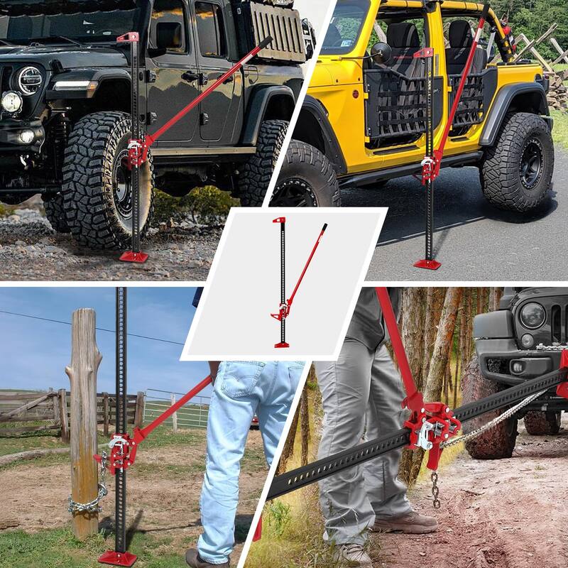 Farm Jack with Base & Hook, 7000 lbs Capacity, Heavy-Duty High Lift Jack for Off-Road, Tractor, Truck, and SUV Lifting
