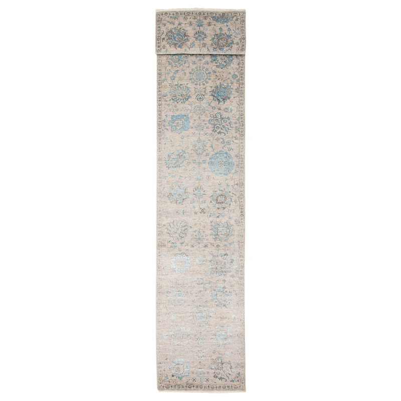 ECARPETGALLERY Hand-knotted Heritage Grey Silk, Wool Rug - 2' 8" x 14' 2" - Grey - 2' 8" x 14' 2" - Runner