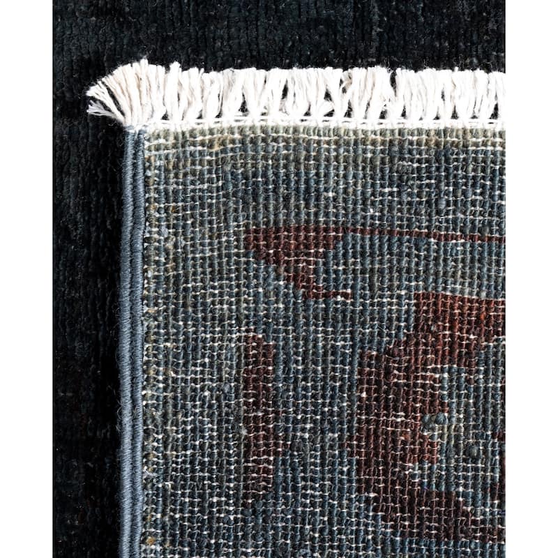 Overdyed One-of-a-Kind Hand-Knotted Area Rug - Black - 3' 0" x 17' 4"
