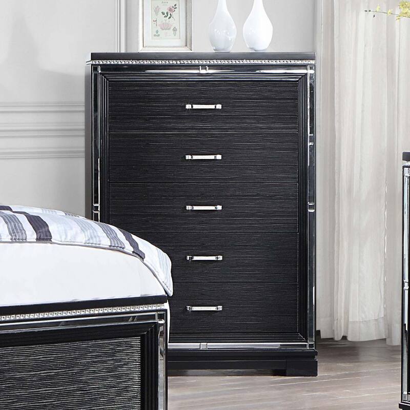 Eleanor Rectangular 5-drawer Chest Black