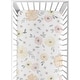 preview thumbnail 1 of 3, Yellow and Pink Watercolor Floral Baby Girl Fitted Crib Sheet - Blush Peach Grey Shabby Chic Rose Flower Farmhouse