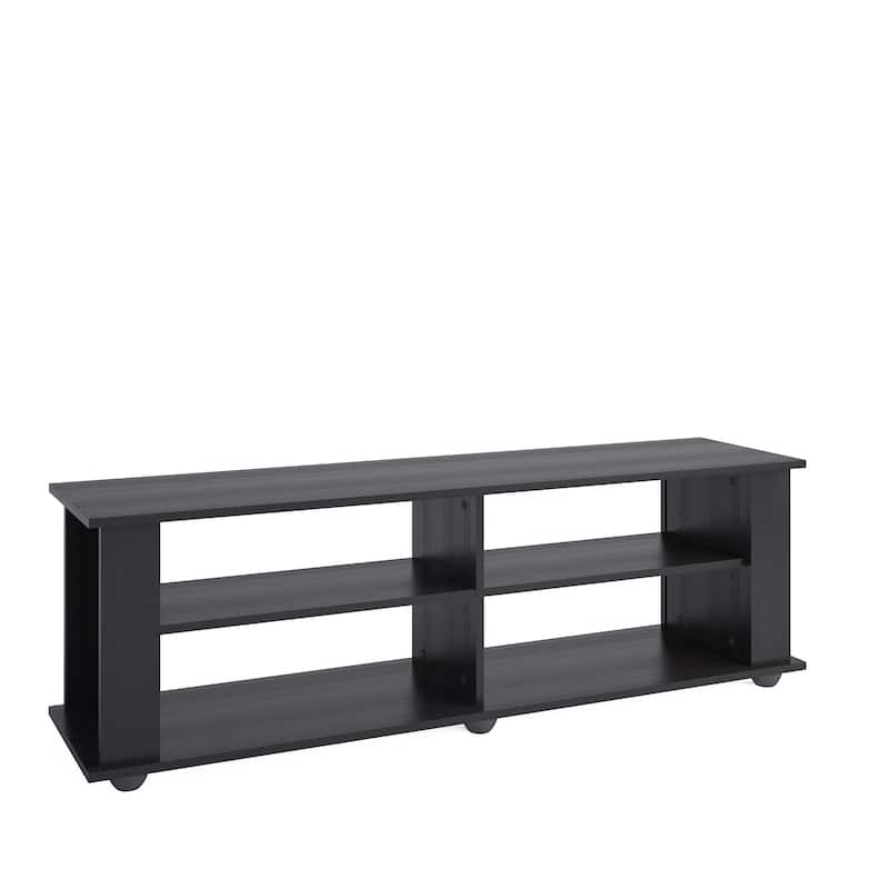 Black TV Stand, accommodates TVs up to 55" or 75"