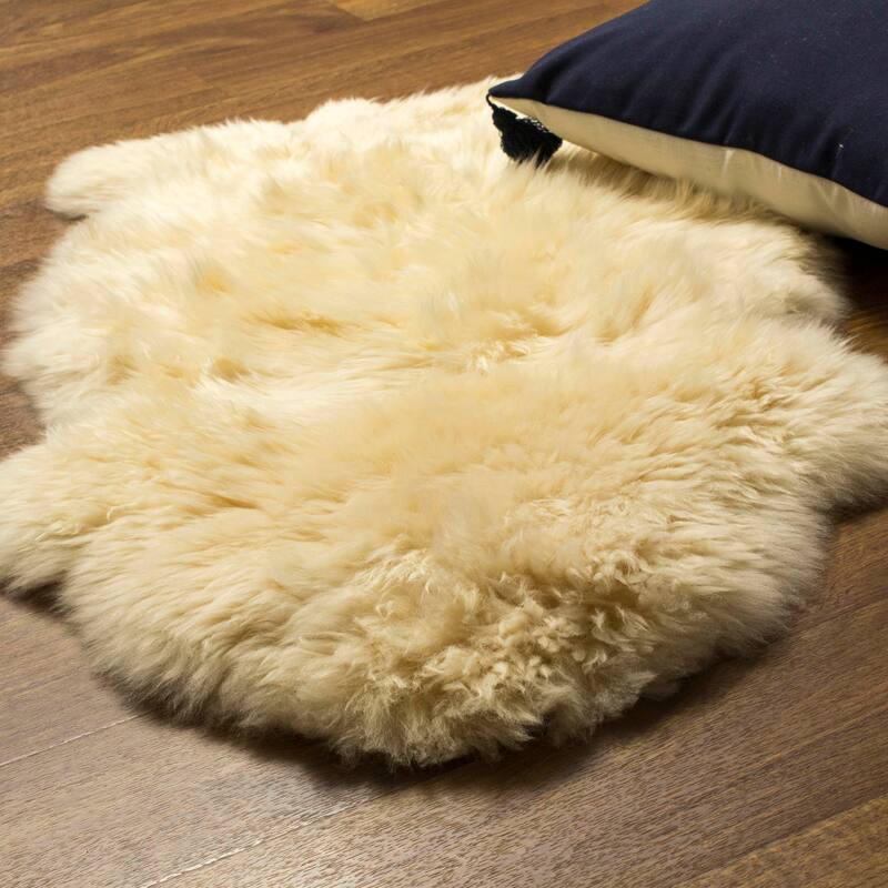 Silver Orchid Nansen Genuine Soft Australian Sheepskin Rug - 2' X 3' - champagne