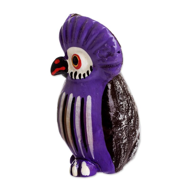 Novica Handmade Adventurous Tecolote Ceramic Figurine