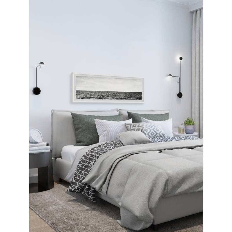 Coastal Wall Art Print - Black White Ocean Photography - Framed Home Decor