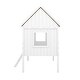 preview thumbnail 7 of 9, Twin Size Low Loft Bed with with Two Side Windows, House-shaped Bed with Ladder, Pine Wooden Bed with Guardrail, White+Brown