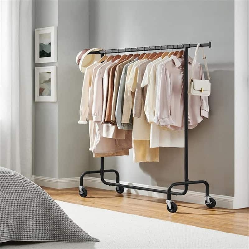 Clothes Rack with Wheels, Heavy Duty Garment Rack - 17.1"D x 59.1"W x 63"H