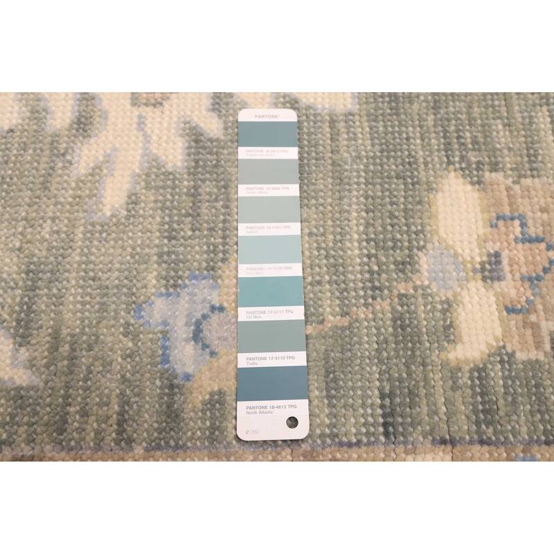ECARPETGALLERY Hand-knotted Modern Oushak Teal Wool Rug - 9'0 x 12'3