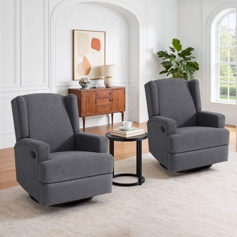 31'' W Manual Glider Swivel Glider Rocker Recliner Nursery Set of 2