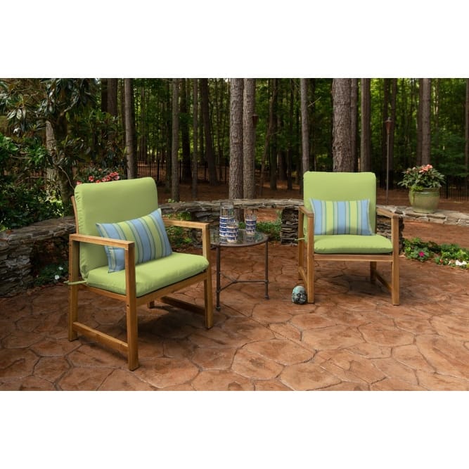 Casual Cushion Solid 1-Piece Outdoor Club Chair Cushion, 22"W x 44"L, Forest Green - 22"W x 44"L