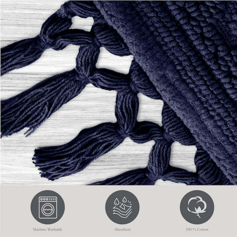 Jean Pierre Ricardo Cotton Fringe Bath Rug