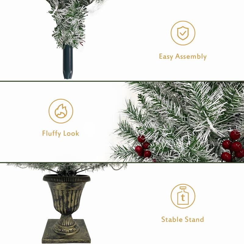 Pre-lit Xmas Tree Artificial Christmas 4-Piece Set