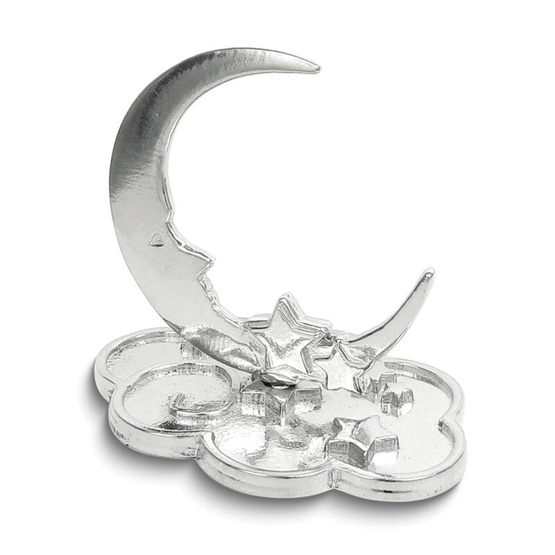 Curata Handcrafted Tarnish-Free Pewter Moon and Stars Ring Holder