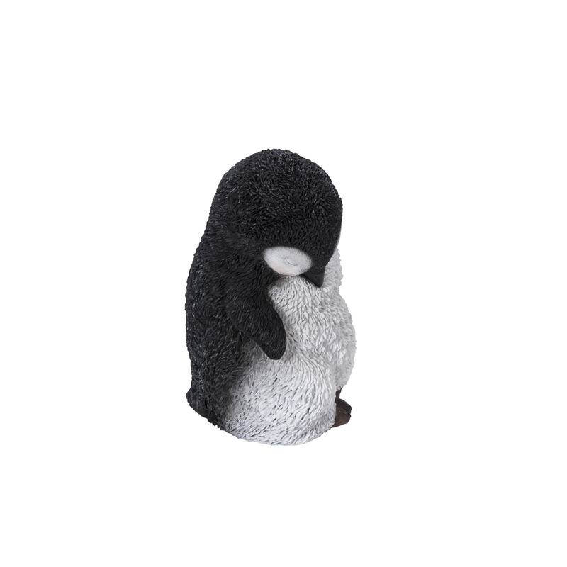 10" Large Sleeping Penguin Outdoor Garden Statue
