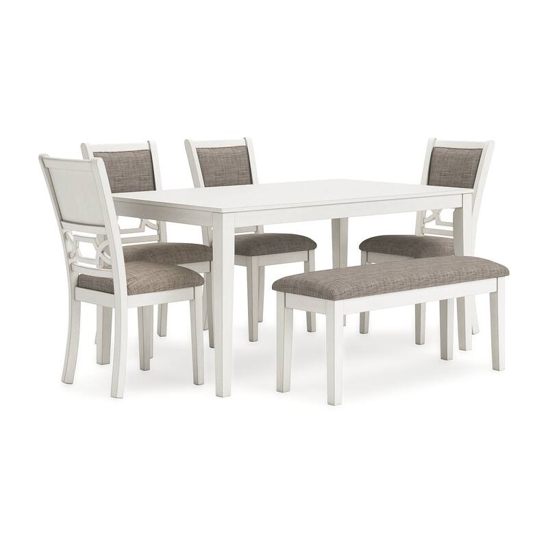 Signature Design by Ashley Erinberg White/Gray Dining Table Set (Set of 6)