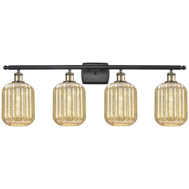 Innovations Lighting 516-4W-13-37 Preston Vanity Preston 4 Light 37" - Black Antique Brass / Mercury
