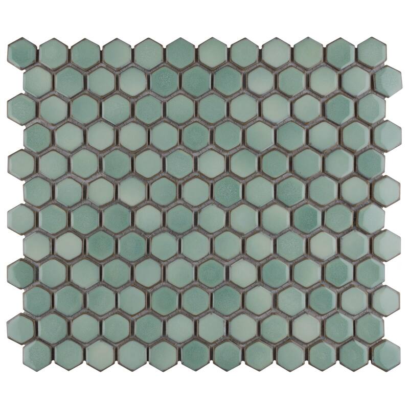 Merola Tile Hudson 1" Hex Mint Green 11-7/8" x 13-1/4" Porcelain Floor and Wall Tile