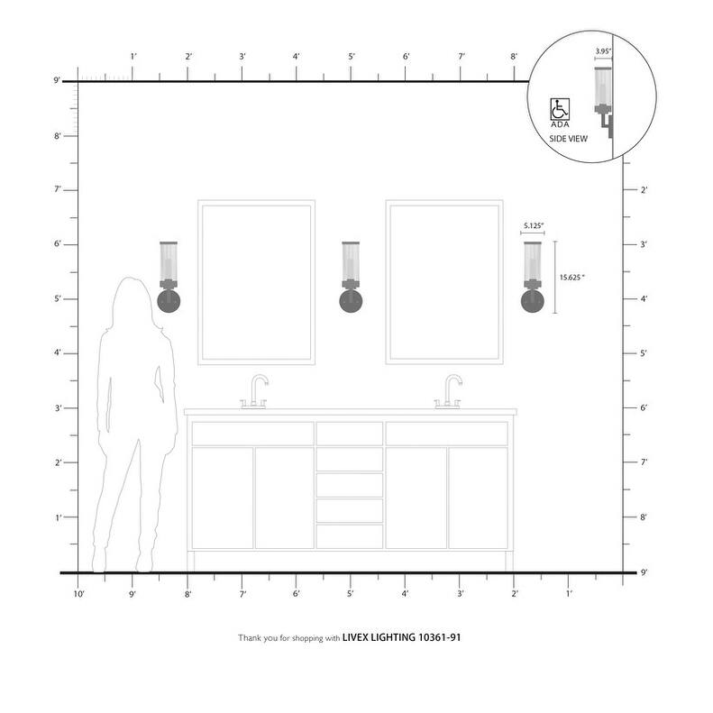 Livex Lighting 1-Light ADA Wall Sconce, 10361-05, 10361-91