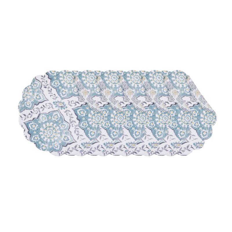 Harlen Round Quilted Placemat Set 6
