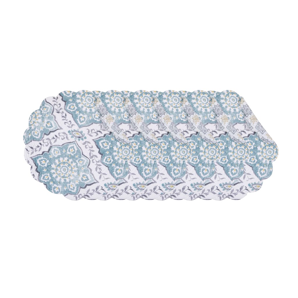 Harlen Round Quilted Placemat Set 6