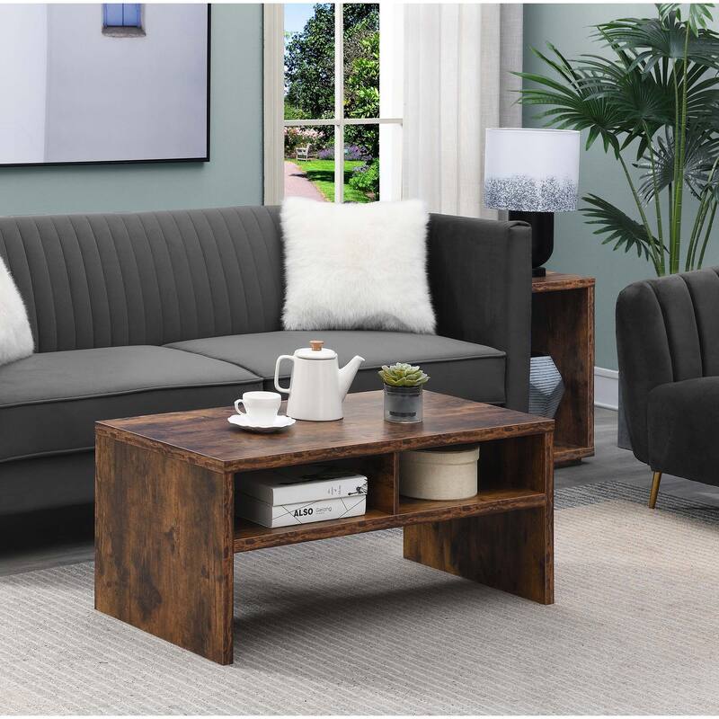 Convenience Concepts Northfield Admiral Deluxe Coffee Table with Shelves - Barnwood