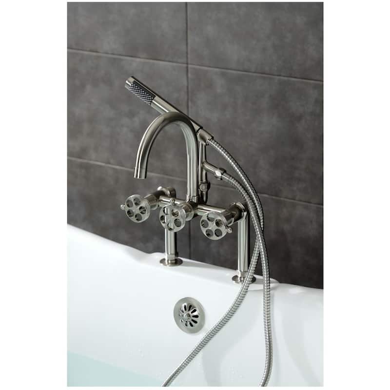 Kingston Brass AE810.RKX Webb Deck Mounted Tub Filler with Built-In
