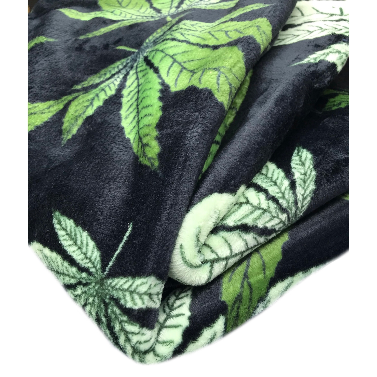 Marijuana Leaf Fleece Plush Microfiber Soft Blanket-image