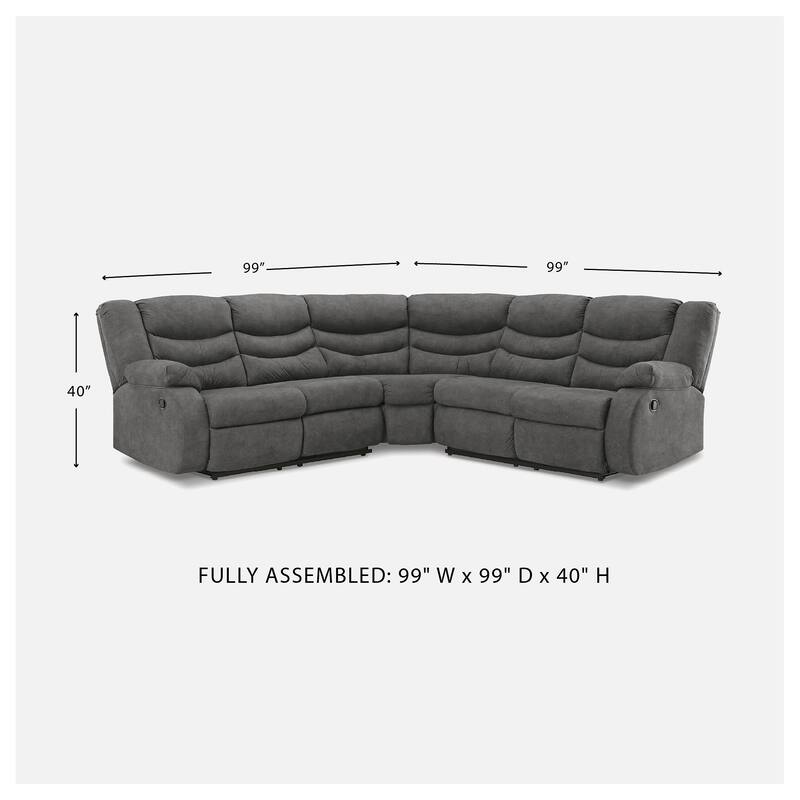 Signature Design by Ashley Partymate 2-Piece Reclining Sectional - 99"W x 99"D x 40"H