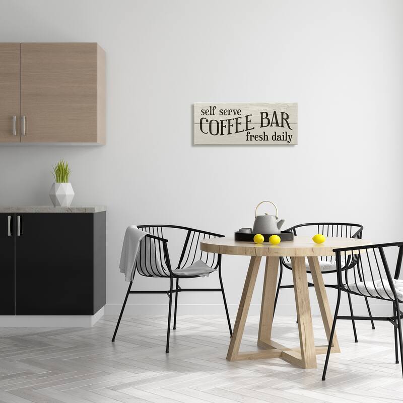 Stupell Self Serve Coffee Bar Sign Rustic Plank Pattern Canvas Wall Art - Green