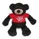 preview thumbnail 1 of 4, DolliBu I LOVE YOU Super Soft Long Leg Black Bear with Red Shirt - 10.5 inches