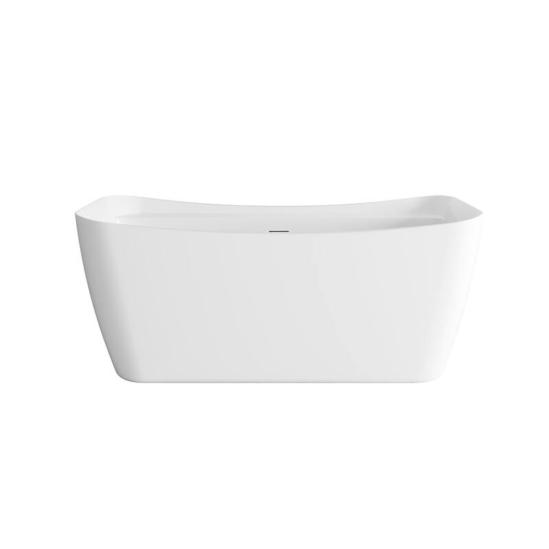 Haley Soaking Bathtub in Glossy White - Glossy White with White Trim - 25"