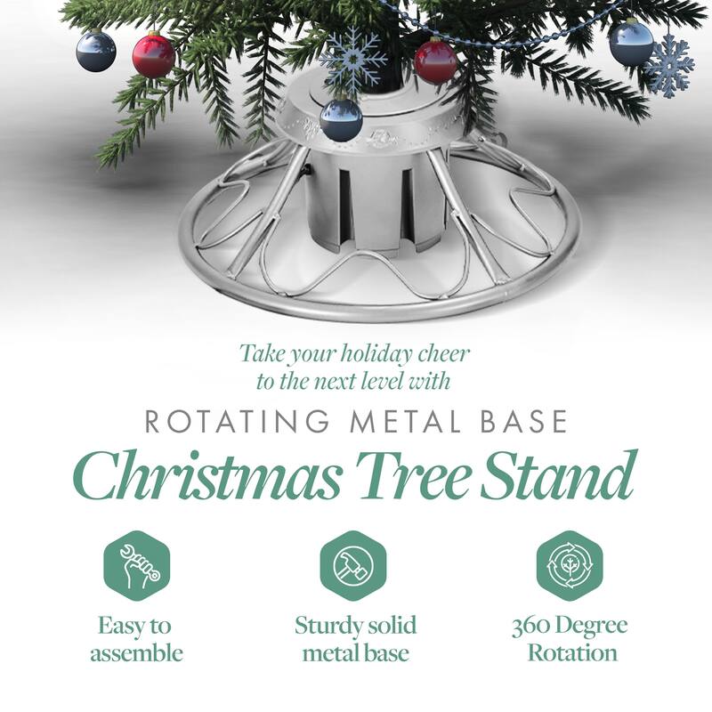 Home Heritage Rotating Tree Stand Base w/Stanley 7' Skinny Pencil Christmas Tree