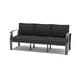 preview thumbnail 23 of 144, Aluminum Patio Outdoor Sectional Sofa Set with Fire Pit, Swivel Rocking Chairs and Ottomans Settee - Black