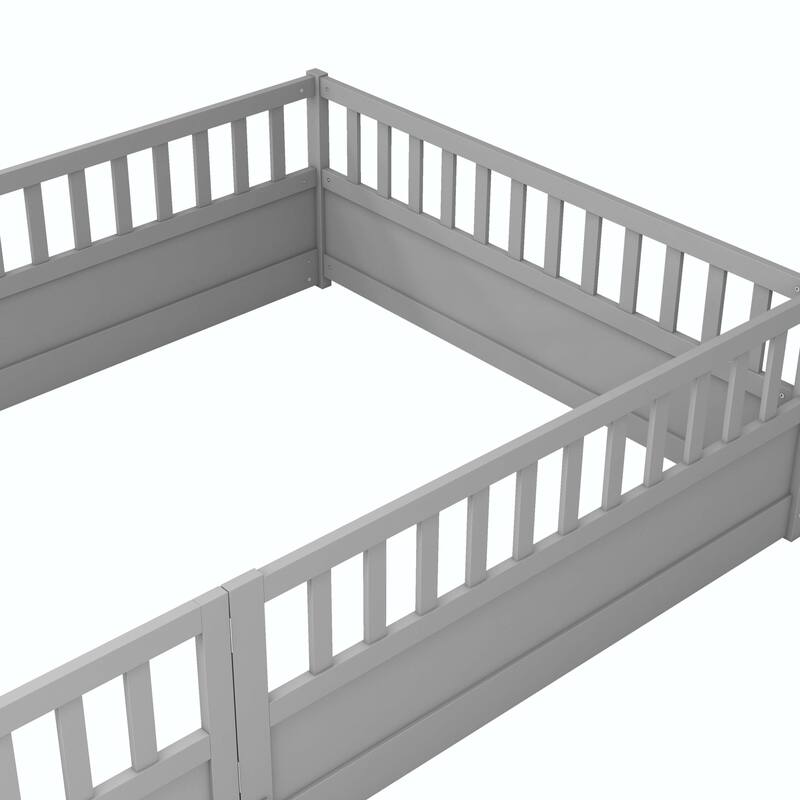Montessori wooden children's floor bed without Support slat
