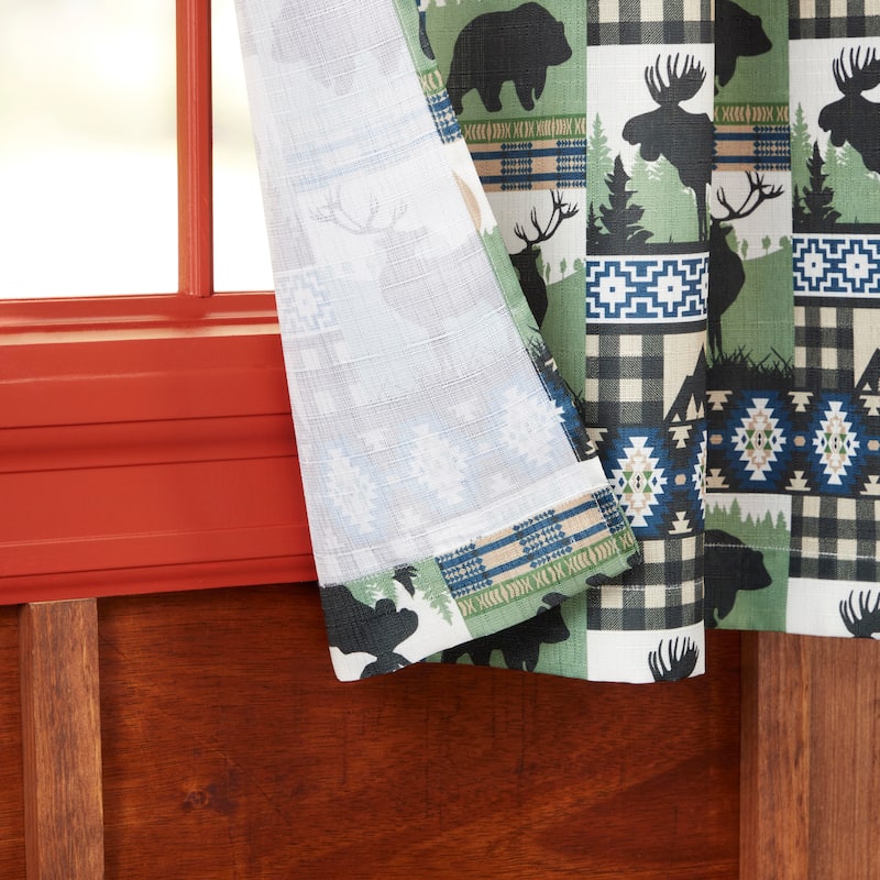 Estate View Moose Lodge Light Filtering Rod Pocket Curtain Panel Pair