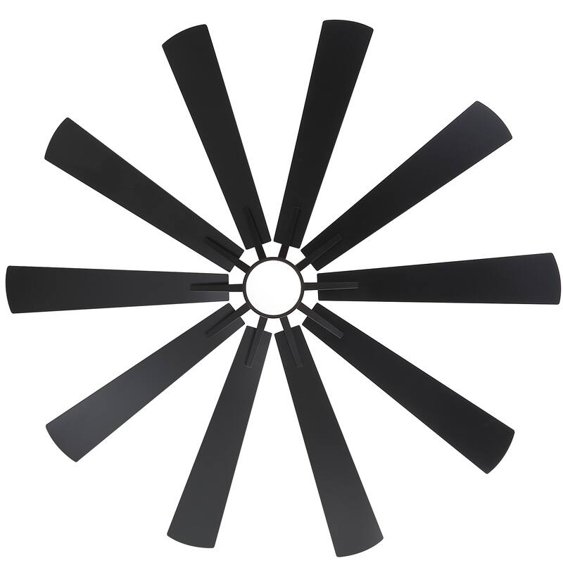 62"/72" Reversible 10-Blade Large LED Ceiling Fan with Light and Remote