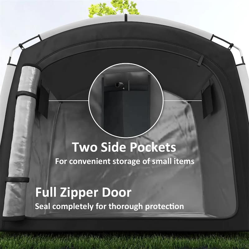 Oxford Bike Tent with Waterproof UV Protection and Pockets - 86.6" L x 59.1" W x 76.8" H