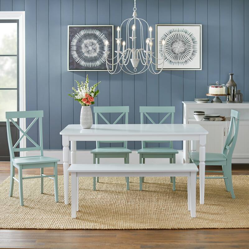 Simple Living Tiffany White Dining Bench