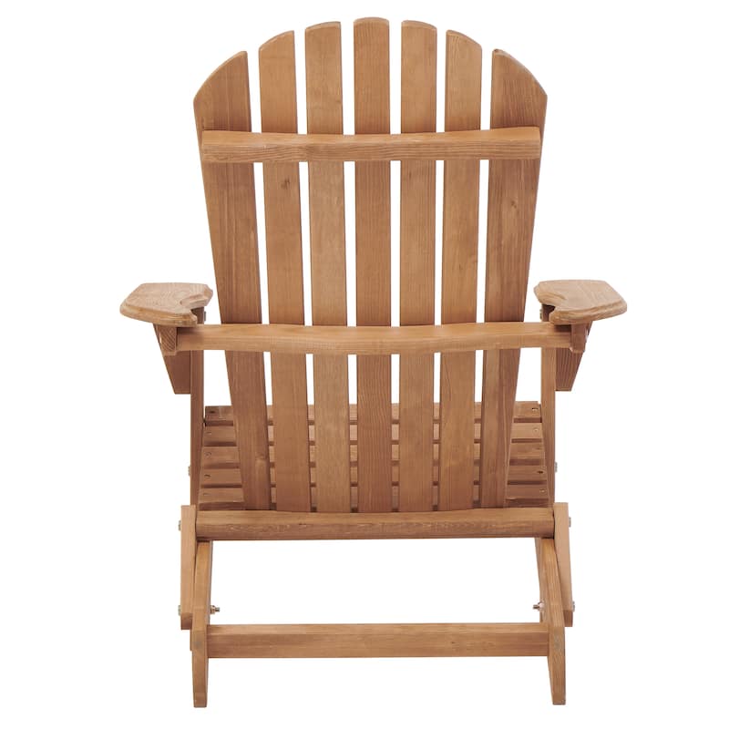 Solid Wood Folding Adirondack Chair with Wide Armrests Set of 2 - 19.5” W x 31” D x 36” H