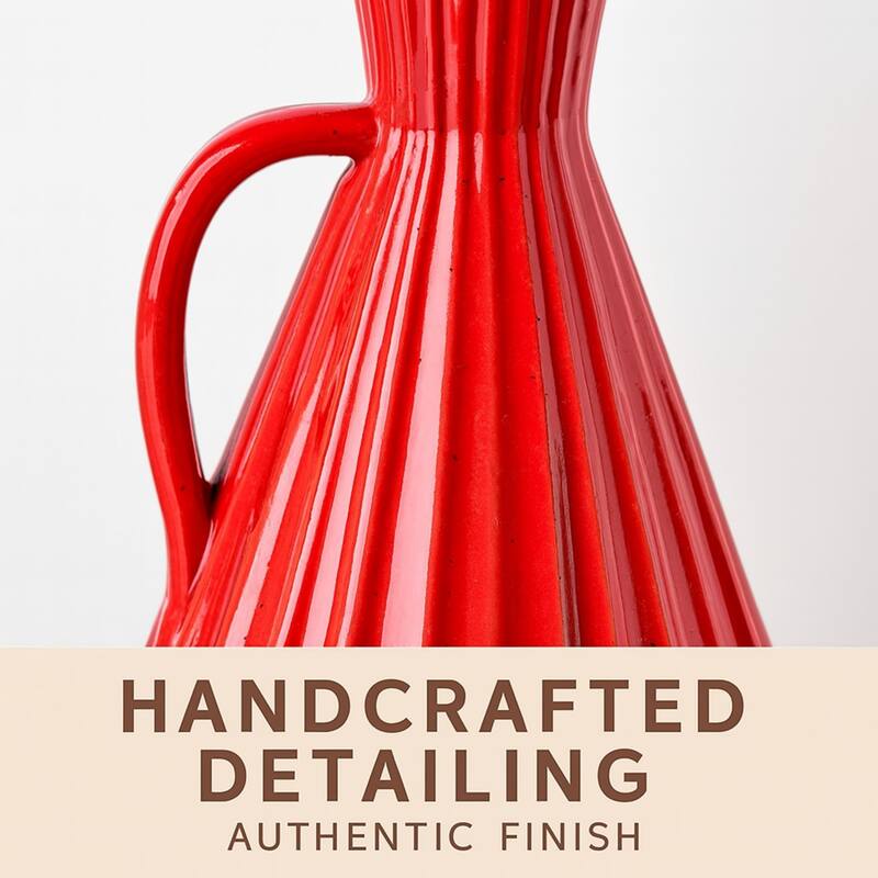 Aria Home Red Santa Fe Inspired Ceramic Vases Set of 2 Southwestern Decor