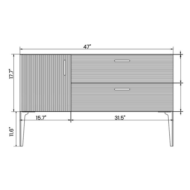 GDFStudio - Emilia Modern 48-Inch Striped Bathroom Vanity with Integrated Sink - 48" Bathroom Vanity