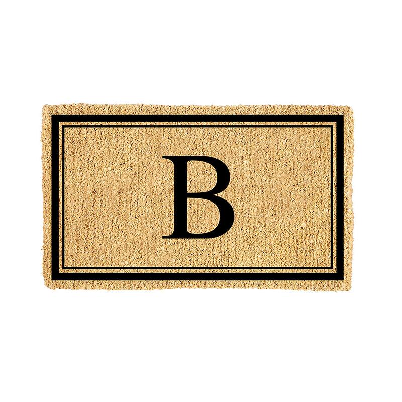 28 in. x 16 in. Monogram Coir Mat, Letter "B"