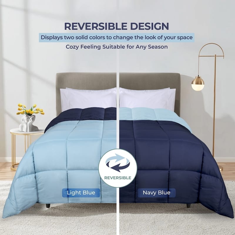 Superior Brushed Microfiber Down Alternative Reversible Comforter