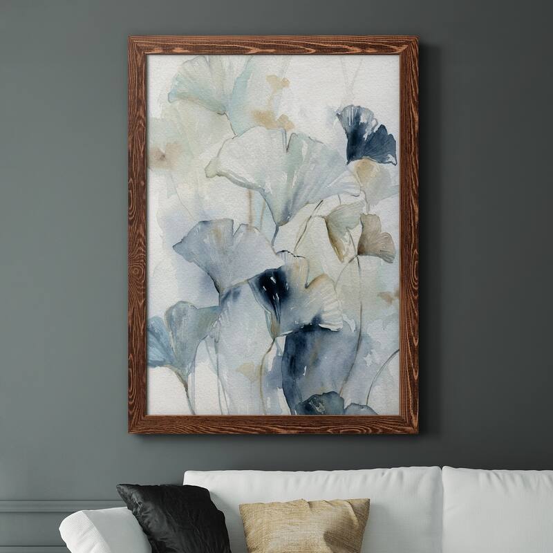 Indigo Ginkgo I-Premium Framed Canvas - Ready to Hang