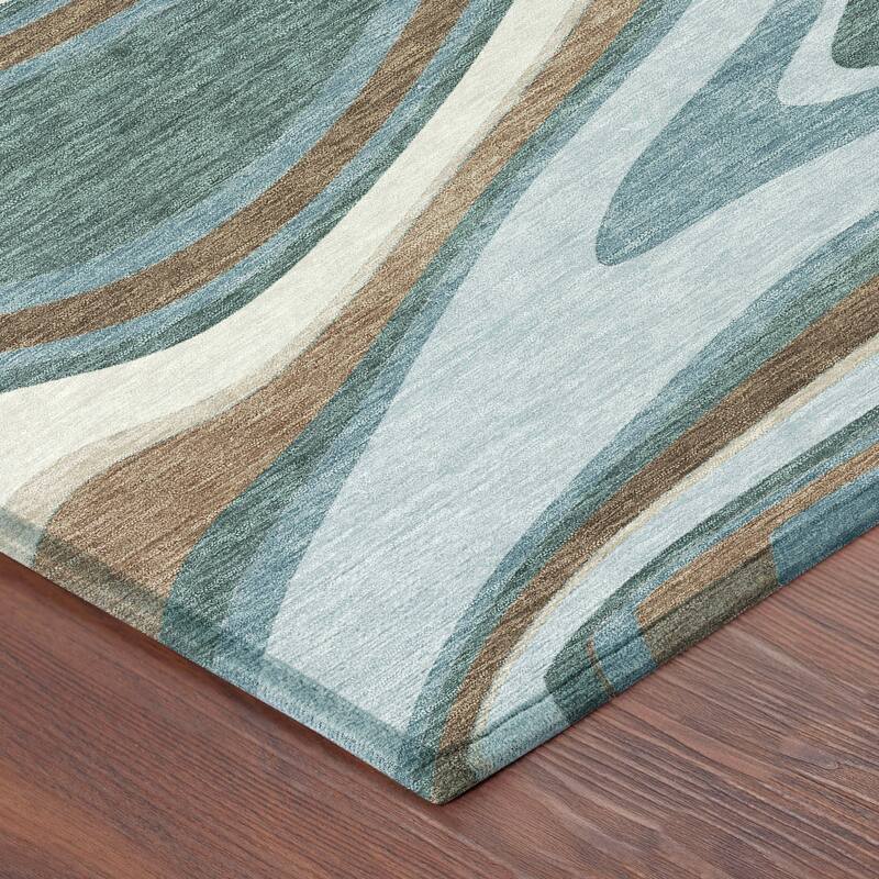 Machine Washable Indoor/ Outdoor Abstract Busey Chantille Rug